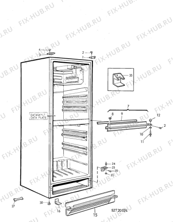 Взрыв-схема холодильника Electrolux KS4070 - Схема узла C10 Cabinet